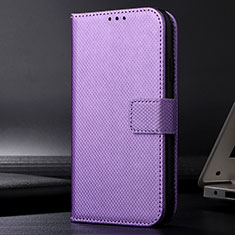 Leather Case Stands Flip Cover Holder BY1 for Xiaomi Redmi 9AT Purple