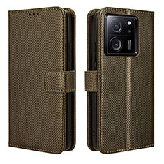 Leather Case Stands Flip Cover Holder BY1 for Xiaomi Redmi K60 Ultra 5G Brown