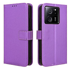 Leather Case Stands Flip Cover Holder BY1 for Xiaomi Redmi K60 Ultra 5G Purple