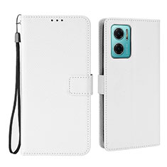 Leather Case Stands Flip Cover Holder BY1 for Xiaomi Redmi Note 11E 5G White