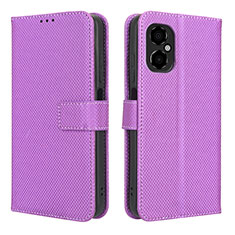 Leather Case Stands Flip Cover Holder BY1 for Xiaomi Redmi Note 11R 5G Purple