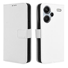 Leather Case Stands Flip Cover Holder BY1 for Xiaomi Redmi Note 13 Pro+ Plus 5G White