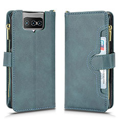 Leather Case Stands Flip Cover Holder BY2 for Asus Zenfone 7 Pro ZS671KS Green
