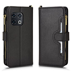 Leather Case Stands Flip Cover Holder BY2 for OnePlus 10 Pro 5G Black