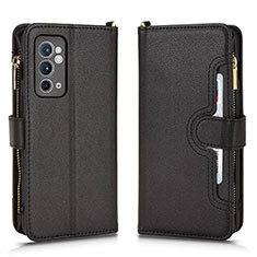 Leather Case Stands Flip Cover Holder BY2 for OnePlus 9R 5G Black