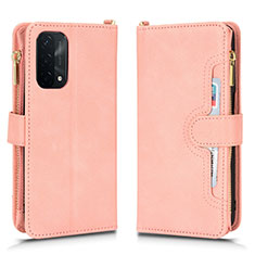 Leather Case Stands Flip Cover Holder BY2 for OnePlus Nord N200 5G Rose Gold