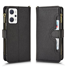 Leather Case Stands Flip Cover Holder BY2 for Oppo Reno7 A Black