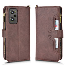Leather Case Stands Flip Cover Holder BY2 for Realme GT Neo 3T 5G Brown