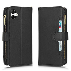 Leather Case Stands Flip Cover Holder BY2 for Samsung Galaxy A04E Black