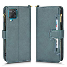 Leather Case Stands Flip Cover Holder BY2 for Samsung Galaxy A12 Nacho Green