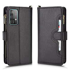 Leather Case Stands Flip Cover Holder BY2 for Samsung Galaxy A52 5G Black