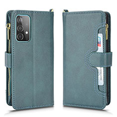 Leather Case Stands Flip Cover Holder BY2 for Samsung Galaxy A52 5G Green