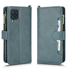 Leather Case Stands Flip Cover Holder BY2 for Samsung Galaxy M22 4G Green