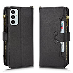 Leather Case Stands Flip Cover Holder BY2 for Samsung Galaxy M23 5G Black