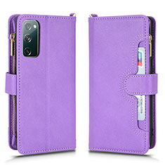 Leather Case Stands Flip Cover Holder BY2 for Samsung Galaxy S20 FE 4G Purple