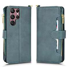 Leather Case Stands Flip Cover Holder BY2 for Samsung Galaxy S23 Ultra 5G Green