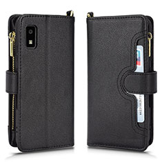 Leather Case Stands Flip Cover Holder BY2 for Sharp Aquos wish Black