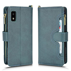 Leather Case Stands Flip Cover Holder BY2 for Sharp Aquos wish Green