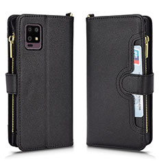 Leather Case Stands Flip Cover Holder BY2 for Sharp Aquos Zero6 Black