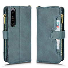 Leather Case Stands Flip Cover Holder BY2 for Sony Xperia 1 IV SO-51C Green
