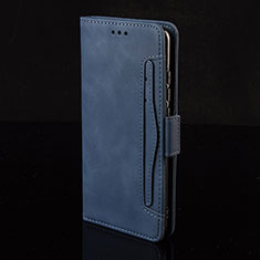 Leather Case Stands Flip Cover Holder BY2 for Xiaomi Poco C40 Blue