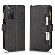 Leather Case Stands Flip Cover Holder BY2 for Xiaomi Redmi Note 11 Pro 4G Black