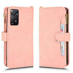 Leather Case Stands Flip Cover Holder BY2 for Xiaomi Redmi Note 11 Pro 4G Rose Gold