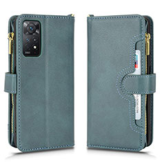 Leather Case Stands Flip Cover Holder BY2 for Xiaomi Redmi Note 11 Pro 5G Green