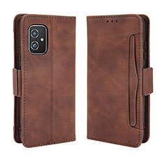 Leather Case Stands Flip Cover Holder BY3 for Asus ZenFone 8 Mini Brown