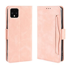 Leather Case Stands Flip Cover Holder BY3 for Google Pixel 4 Pink