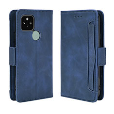 Leather Case Stands Flip Cover Holder BY3 for Google Pixel 5 Blue