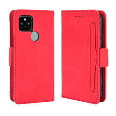 Leather Case Stands Flip Cover Holder BY3 for Google Pixel 5 Red