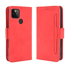 Leather Case Stands Flip Cover Holder BY3 for Google Pixel 5 XL 5G Red