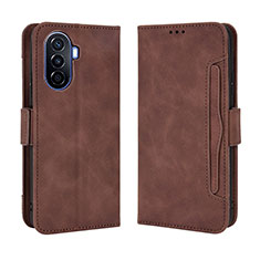 Leather Case Stands Flip Cover Holder BY3 for Huawei Enjoy 50 Brown