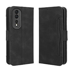 Leather Case Stands Flip Cover Holder BY3 for Huawei Honor 80 Pro 5G Black