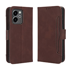 Leather Case Stands Flip Cover Holder BY3 for Huawei Honor 80 SE 5G Brown