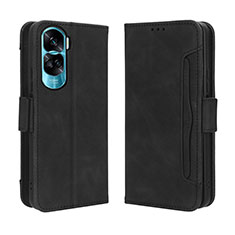 Leather Case Stands Flip Cover Holder BY3 for Huawei Honor 90 Lite 5G Black