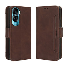 Leather Case Stands Flip Cover Holder BY3 for Huawei Honor 90 Lite 5G Brown