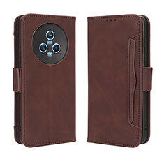 Leather Case Stands Flip Cover Holder BY3 for Huawei Honor Magic5 5G Brown