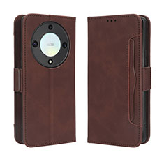 Leather Case Stands Flip Cover Holder BY3 for Huawei Honor Magic5 Lite 5G Brown