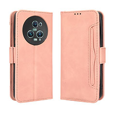 Leather Case Stands Flip Cover Holder BY3 for Huawei Honor Magic5 Pro 5G Pink