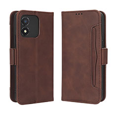Leather Case Stands Flip Cover Holder BY3 for Huawei Honor X5 Brown