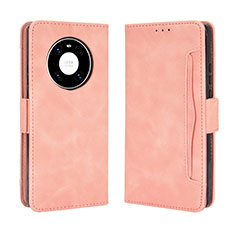 Leather Case Stands Flip Cover Holder BY3 for Huawei Mate 40 Pink