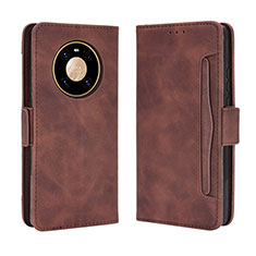 Leather Case Stands Flip Cover Holder BY3 for Huawei Mate 40 Pro Brown