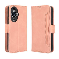 Leather Case Stands Flip Cover Holder BY3 for Huawei Nova 11 Pro Pink