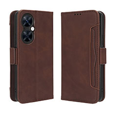 Leather Case Stands Flip Cover Holder BY3 for Huawei Nova 11i Brown