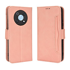 Leather Case Stands Flip Cover Holder BY3 for Huawei Nova Y90 Pink