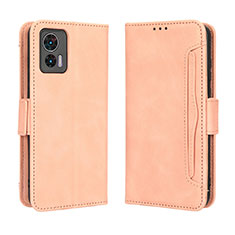 Leather Case Stands Flip Cover Holder BY3 for Motorola Moto Edge 30 Neo 5G Pink
