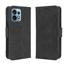 Leather Case Stands Flip Cover Holder BY3 for Motorola Moto Edge 40 Pro 5G Black