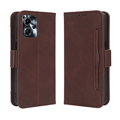 Leather Case Stands Flip Cover Holder BY3 for Motorola Moto G23 Brown